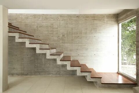 Escalera y muros de concreto armado. Staircase design, Stair