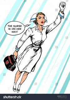 Nurse Superhero: stockillustratie 425887153 Shutterstock