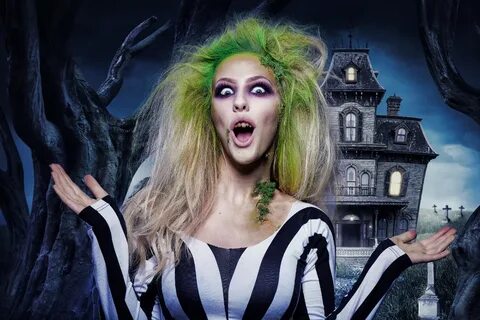 Female Beetlejuice Makeup Beetlejuice makeup, Halloween make