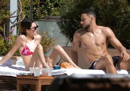 Kendall Jenner - Poolside bikini candids with her BF in Miam