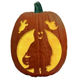 Trick Or Treat Ghost - Free Pumpkin Carving Patterns Pumpkin