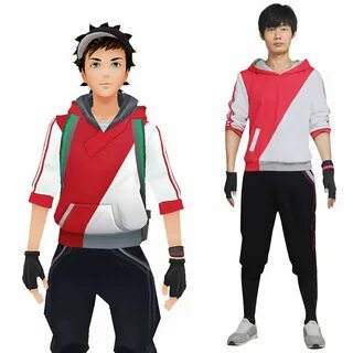 CosplayDiy Men's Outfit Pokemon Go Trainer Red Costume Cospl