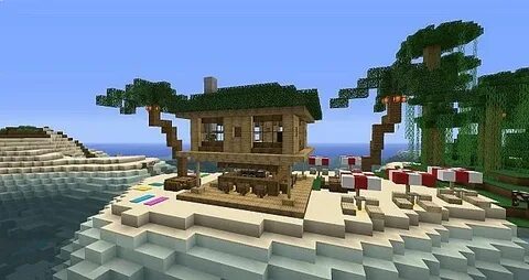 Beach Hut-Bar Minecraft Map Minecraft beach house, Minecraft