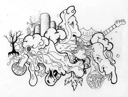 Stoner Trippy Drawings Black And White - Goimages Tips