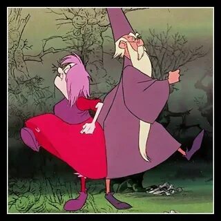 Merlin and Madam Mim Disney cartoons, Disney art, Disney vil