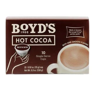 Boyd’s Hot Cocoa - Single Cup - 10 Count Per Box (Case of 6)