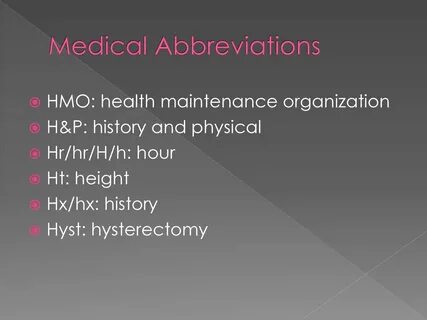 Medical Abbreviations - ppt download