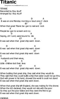 Old Country song lyrics with chords - Titanic