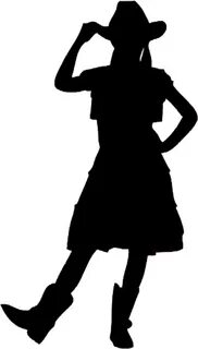 Silhouette Cowboy Woman On Top Clip Art - Silhouette Cowgirl