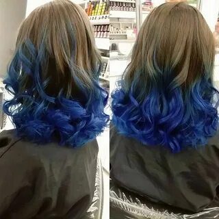 Image result for short dark brown hair with blue highlights 