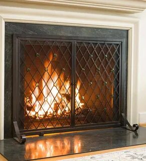 Jeweled Fireplace Screen With Two Doors All Fireplace Screen