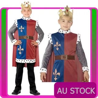 Boys Kids King Arthur Costume Boys Prince Medieval Knight Hi