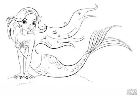 How to draw a cartoon mermaid Step by step Drawing tutorials