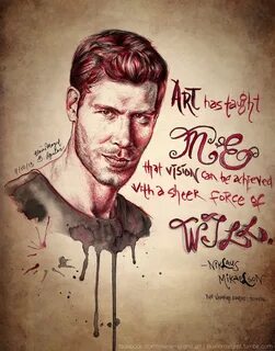 Done with my illustration of Joseph Morgan... " Elaine Margr