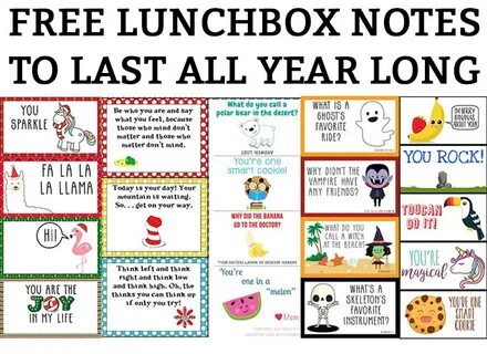 Printable Lunchbox Notes Back to School Lunch Instant Digita