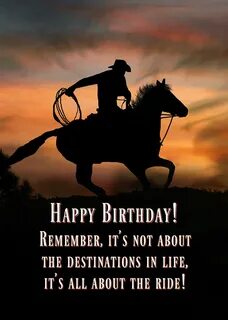 Cowboy and Horse Country Western Happy Birthday Photograph b