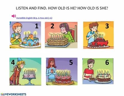 How old is he worksheet
