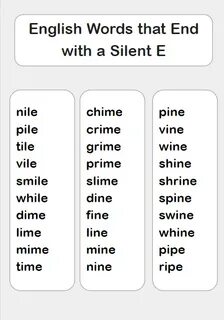 English Words that End with a Silent E-3 - Your Home Teacher