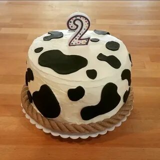Cow cake for Aiden's Birthday. My first attempt at a layer c