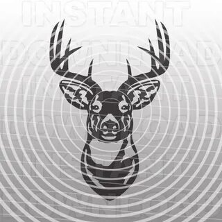 Buck Head Deer Hunting SVG File Cutting Template-Silhouette 