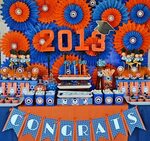 Orange/blue Graduation/End of School Party Ideas Photo 20 of