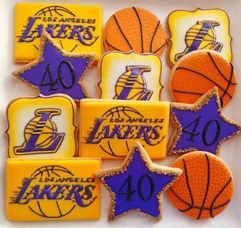 Lakers Cookies Cookie Connection Basketball themed birthday 