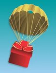 Gift on parachute clipart free image download