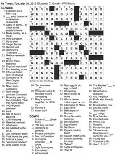 The New York Times Crossword in Gothic: March 2010
