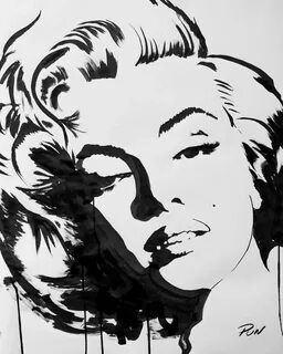 Marilyn Monroe Black And White Drawing at PaintingValley.com