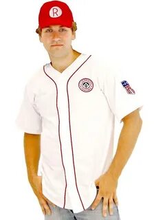 Men's Rockford Peaches AAGPBL Baseball Costume Jersey and Ha