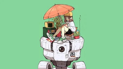 Wallpaper : payung, robot 1920x1080 - hinako - 1899803 - HD 