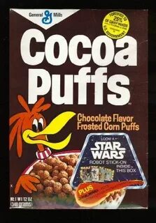 Cocoa Puffs box from my childhood. Star Wars toys? Wasn't my