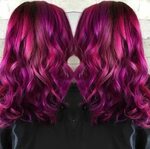 Spectacular raspberry hair color by Tara Bonhomme. Balayage 