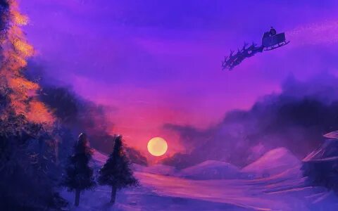 snow, Purple, Santa Wallpapers HD / Desktop and Mobile Backg