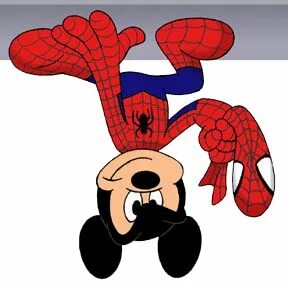Spiderman Mickey Upside Down Dibujos mickey, Dibujos de mick