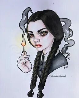 Wednesday Addams by Valentina Moon Child Drawings, Art sketc