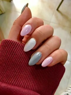 17 Fresh Acrylic Nails Baby Pink - Light pink grey and white
