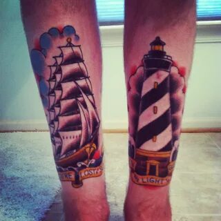 Pin by Dylan Rogers on Double shin tattoos Lighthouse tattoo