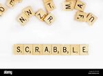 word scrabble spelled with scrabble tiles letters Stock Phot