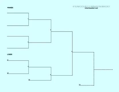 4-Team Double-Elimination Bracket: Printable Brackets by Int