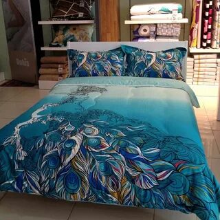 Peacock Blue Bedding Set Blue bedding sets, Peacock bedroom,