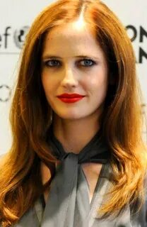 Eva Green red lips red hair
