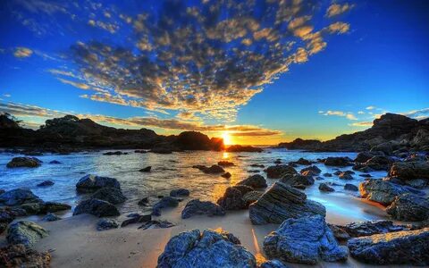 Download Hintergrundbild strand sonnenuntergang das meer ufe