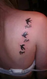 Faith, love and hope tattoos on back Hope tattoo, Back tatto