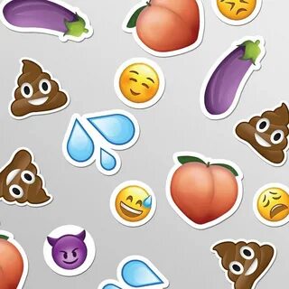 Emojis Sticker Pack Eggplant Peach Wet Poop Smiley Funny Emo