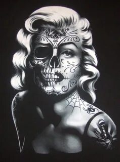 Marilyn Monroe Skull Sketch Marilyn monroe tattoo, Face art,