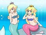 Xbooru - big breasts breasts cleavage mermaid princess peach
