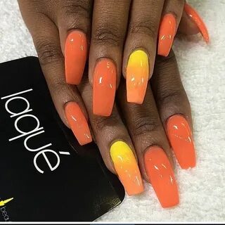 Yellow and orange ombre nails Gorgeous nails, Orange nails, 