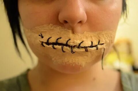 Keep Your Mouth Shut: This DIY Sewn Lips Look for Halloween 