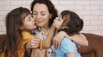 mothers day children kiss mom Stock Footage Video (100% Roya